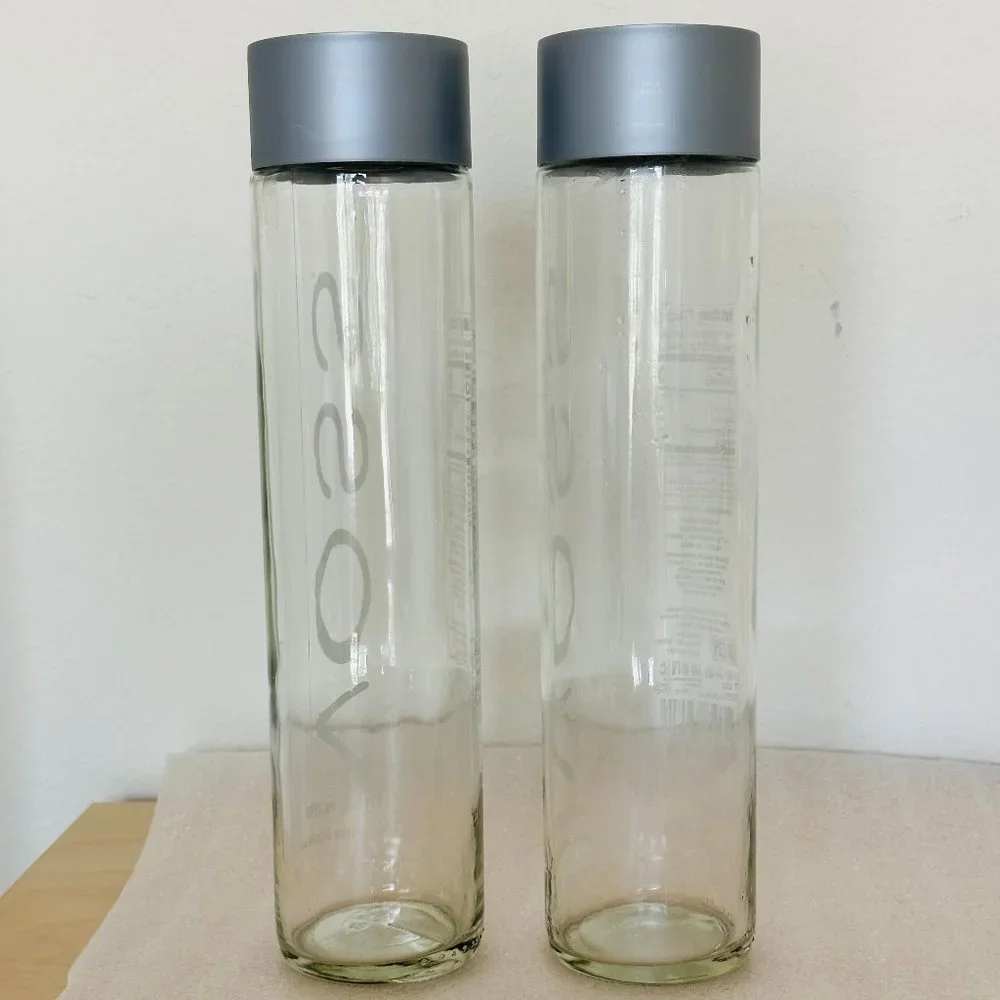 💧Voss💧Two Empty 800 mL Glass Bottle, 27.0 fl oz